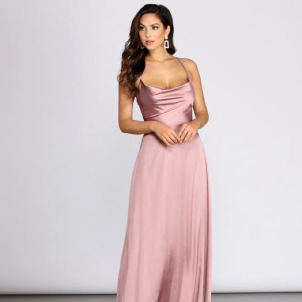 Silky Mauve Floor Length Windsor Gown